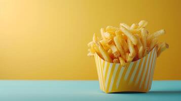 AI generated Clean composition evoking a sense of harmony and satisfaction through the beauty of fries photo