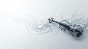 AI generated Minimalist composition featuring a violin and swirling musical notes, symbolizing the graceful interplay of music photo