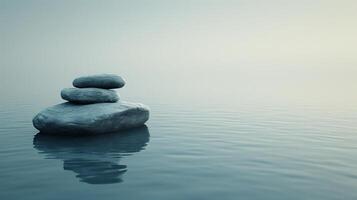 AI generated Simple and serene image portraying the tranquility and peace that mothers bring into our lives photo