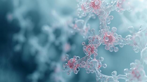 AI generated Engaging image of abstract molecular structures on a simple backdrop photo