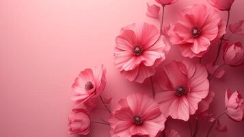 AI generated Minimalist design highlighted by gentle floral patterns photo