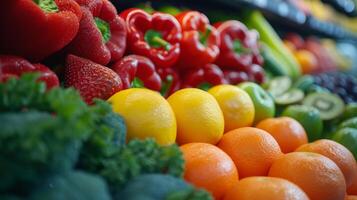 AI generated Clean and crisp photo highlighting the healthful array of fruits and vegetables in the refrigerator