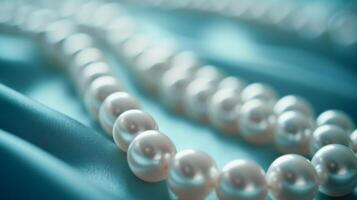 AI generated Clear and minimalist composition featuring luminous pearl beads, conveying purity and clarity photo