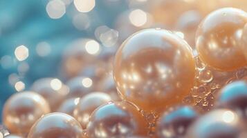AI generated Clear and minimalist composition featuring luminous pearl beads, conveying purity and clarity photo
