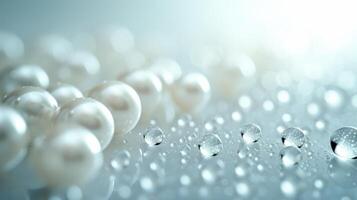 AI generated Clear and minimalist composition featuring luminous pearl beads, conveying purity and clarity photo