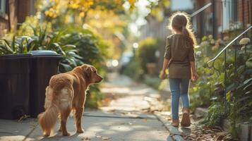 AI generated the girl's commitment to maintaining cleanliness in the neighborhood photo