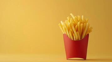 ai generado minimalista foto capturar el perfección de crujiente papas fritas con mínimo adornos