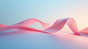 AI generated Engaging photograph showcasing a tranquil pink ribbon against a minimalist background photo