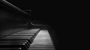 ai generado limpiar y sereno imagen de un piano, transporte un estado animico de introspección y emocional profundidad foto