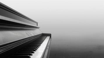 ai generado limpiar y sereno imagen de un piano, transporte un estado animico de introspección y emocional profundidad foto