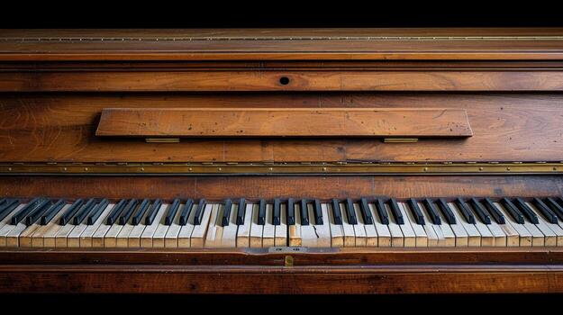 AI generated Clean and serene image of a piano, conveying a mood of introspection and emotional depth photo