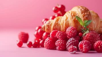 AI generated Minimalist photo evoking a sense of harmony through the combination of pastry and fruit