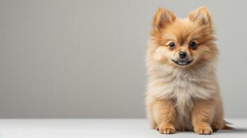 AI generated Charming portrayal of a small fluffy dog, capturing the beauty and innocence of its small size photo