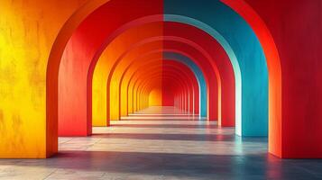 AI generated Minimalist backdrop featuring abstract geometric shapes in corporate colors photo