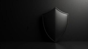 AI generated A minimalist abstract backdrop depicts a shield symbolizing protection against cyber threats photo