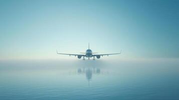 AI generated Minimalist backdrop reflecting the simplicity and efficiency of modern air transportation photo