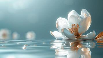 AI generated Serene setting with minimalist floral accents, evoking a sense of peace and tranquility photo