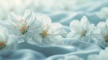 AI generated Serene setting with minimalist floral accents, evoking a sense of peace and tranquility photo
