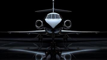 AI generated Every polished detail of the jet shines against the understated backdrop, photo