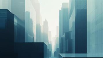 AI generated Simplified forms of skyscrapers and landmarks emerge from a minimalist background photo