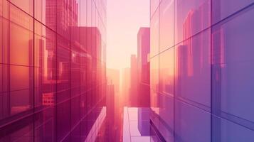 AI generated Subtle gradients and minimalist shapes evoke the sleek facades of skyscrapers photo