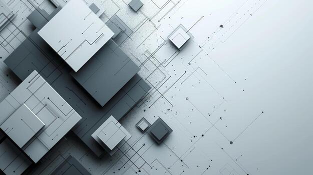 AI generated Minimalist geometric shapes intersect photo