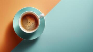 AI generated Beautiful minimalistic background with a cup of coffee photo