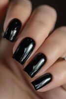 AI generated Beautiful nails with a manicure with nail polish photo