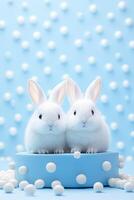 AI generated easter bunnies for cakes design photo