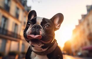 ai generado linda perro en verano. foto