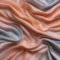 AI generated beautiful smooth elegant pastel satin silk in closeup background photo