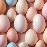 AI generated Pastel color eggs background photo