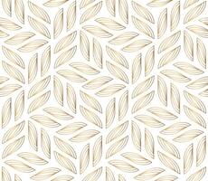 Vector. golden leaf pattern Arranged in a seamless geometric pattern on a white background. vector