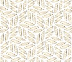 Vector. golden leaf pattern Arranged in a seamless geometric pattern on a white background. vector