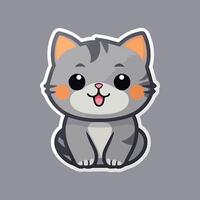 ai generado un contento gato pegatina vector diseño