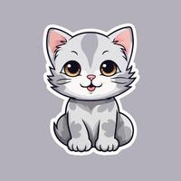 ai generado un contento gato pegatina vector diseño