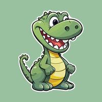 AI generated Crocodile cartoon sticker template vector design