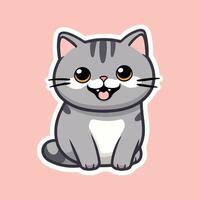 ai generado un contento gato pegatina vector diseño