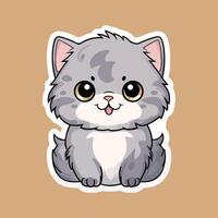 AI generated A happy cat sticker vector design