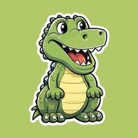 AI generated Crocodile cartoon sticker template vector design