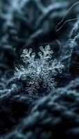 AI generated a snowflake is shown on a black background photo