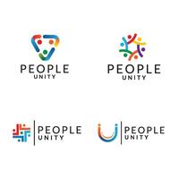 Unity logo icon vector template. A unity logo with symbols of several people packaged simply.