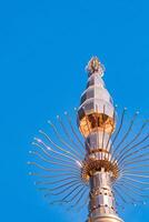 The massive aluminum-covered Buddhist stupa. photo