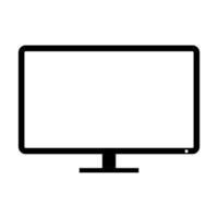 Flat LCD or LED  high-definition computer monitor screen icon vector graphic illustration