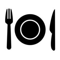 Plate, fork and knife icon vector restaurant symbol for graphic design, logo, web site, social media, mobile app, ui illustration