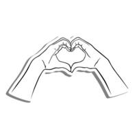 Two Hands Pose make a Symbolic Gesture Heart Shape. Vector illustration element.