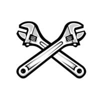 Crossing wrench vector isolated in white background. Best for mechanic and garage related industry