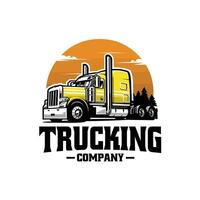 Trucking company logo vector art illustration isolated. Best for trucking and freight related industry