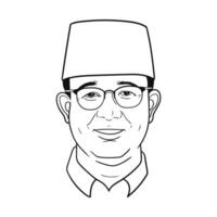 Anies Baswedan outline vector