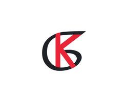 Initial Letter GK or KG Logo Design vector